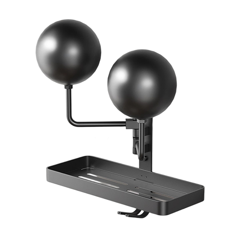 Cycling Gear Wall Storage - Aluminium Helmet Holder with Shelf Hooks
