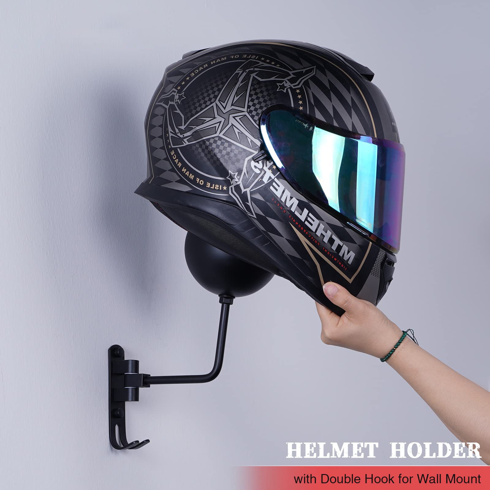 Motorcycle Helmet Wall Mount H - Cycling Gear Wall Storage 评论和价格
