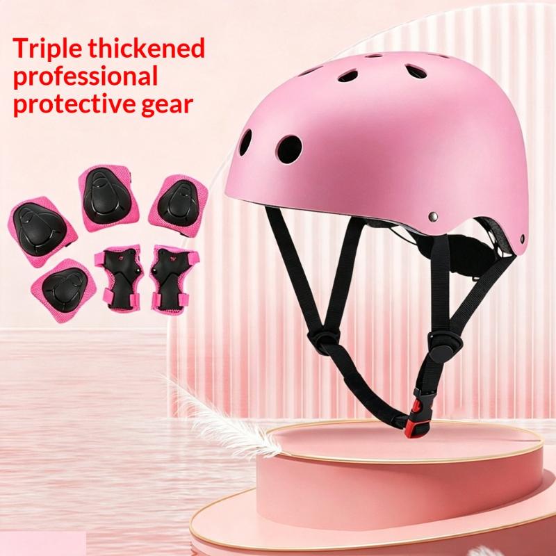 7/6Pcs Kids Safety Helmet Knee - Cycling Safety Gear For Kids 评论和价格