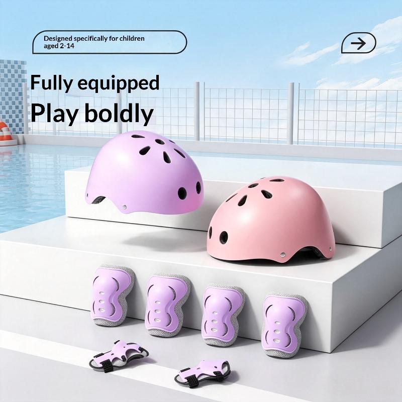 7/6Pcs Kids Safety Helmet Knee - Cycling Safety Gear For Kids 评论和价格